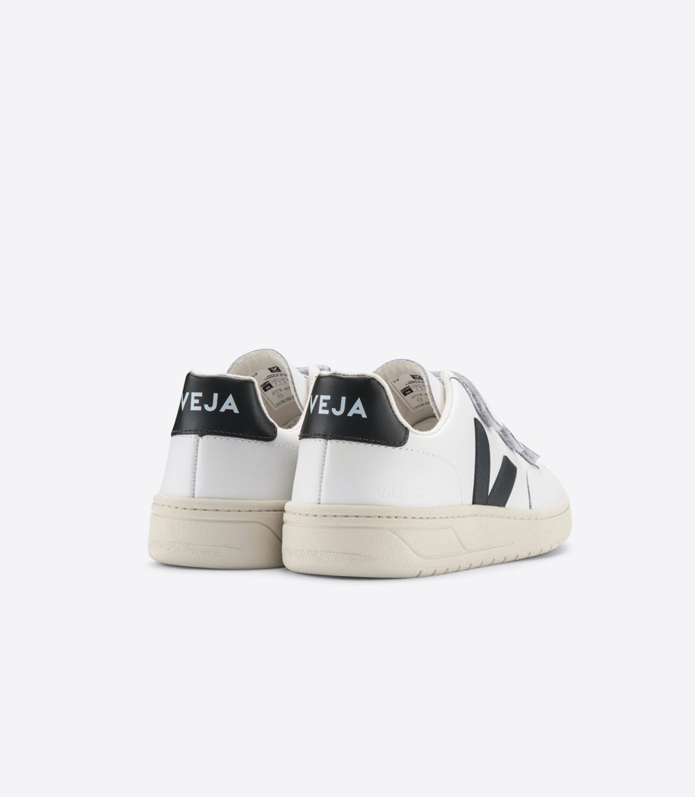 Veja Sneakers Mens - V-lock Leather - White/Black - 9124NGPXJ